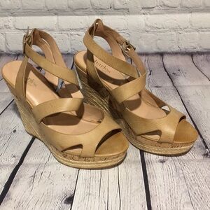 Charles by Charles David Tan cork wedge sandals